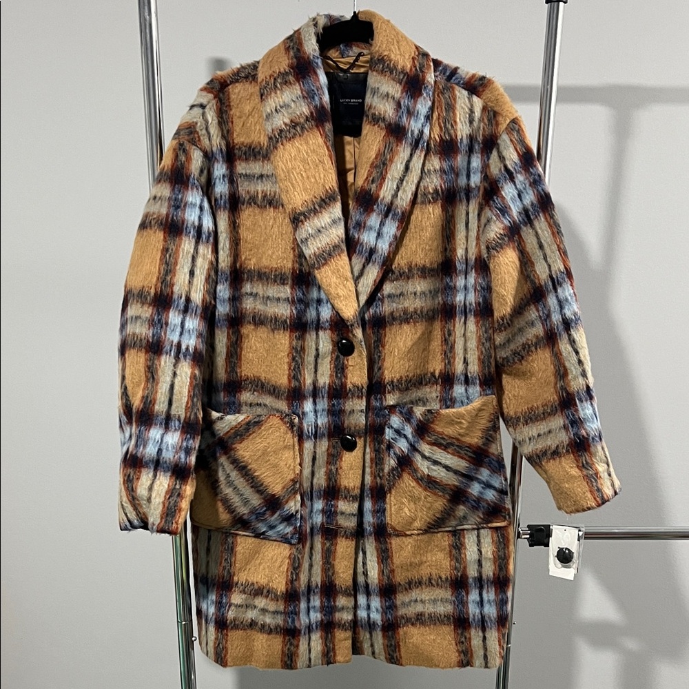 Lucky Brand Plaid Coat with Multicolor Design